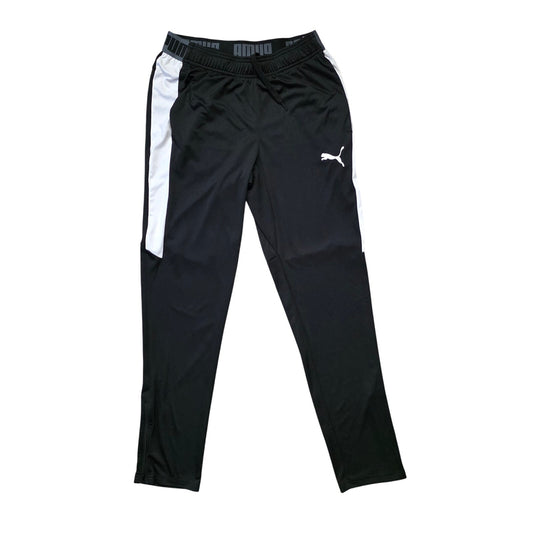 PUMA Speed Track Pants Mens M Black White Athletic Joggers