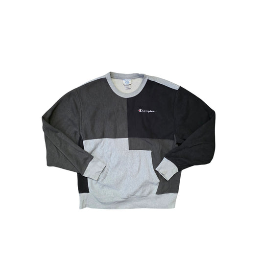 Vintage 90s Champion Reverse Weave Crewneck Sweatshirt Men’s L Gray Black