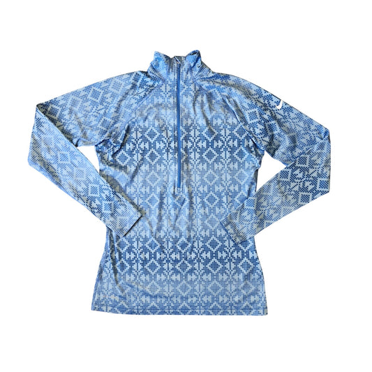 Nike Pro Golf Jacket Half Zip Blue Diamond Print Womens Large