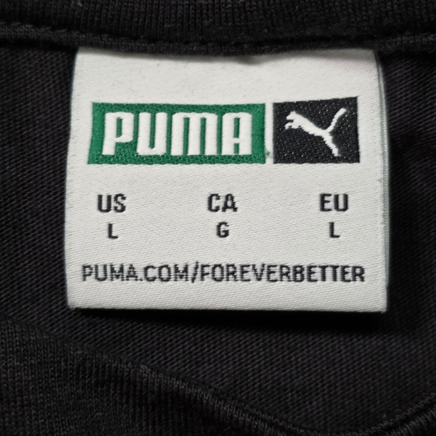 Puma Regular Fit Cotton Tee Men’s Large Black