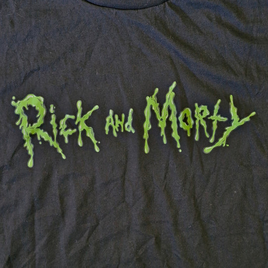 H&M Rick and Morty Black Graphic T‑Shirt Mens XL