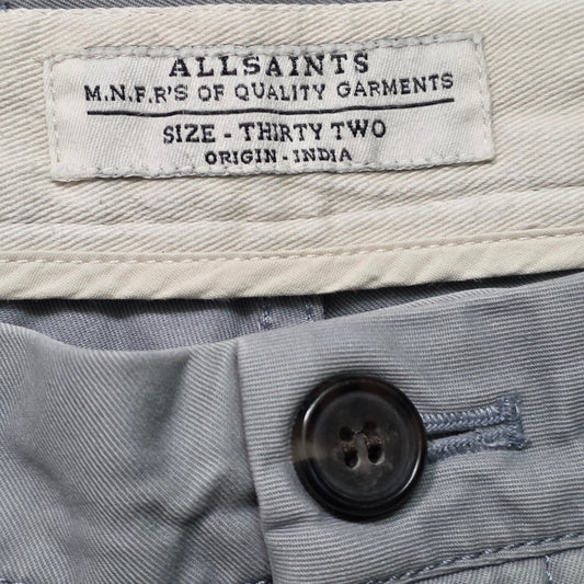 AllSaints Chino Shorts Men’s 32 Light Gray Cotton Stretch