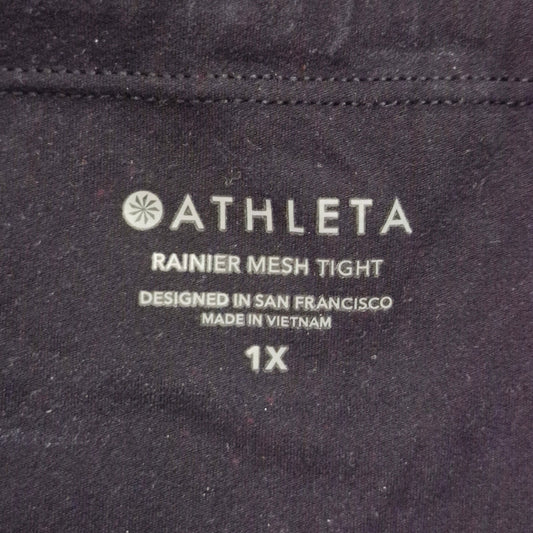 Athleta Rainier High-Rise Leggings Women’s 1X Black Fleece-Lined Trail Running