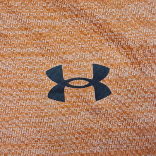 Under Armour Men’s Heather Orange Playoff Polo Golf Shirt Large Loose Fit Performance Top