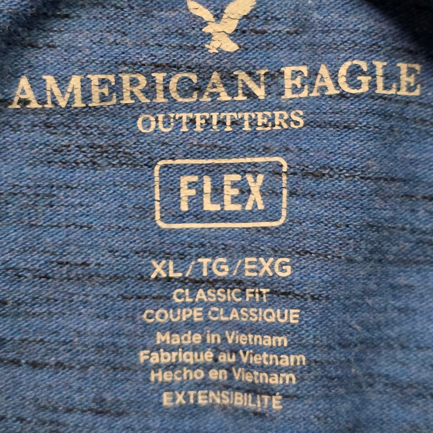 American Eagle Flex Polo Shirt Men’s XL Blue Collared Short Sleeve