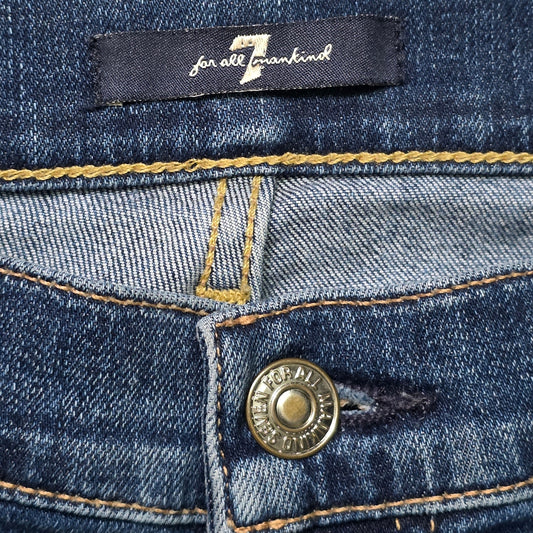 7 For All Mankind Gwen Tulip Fray Hem Jeans Women’s 31 Blue Denim Ankle