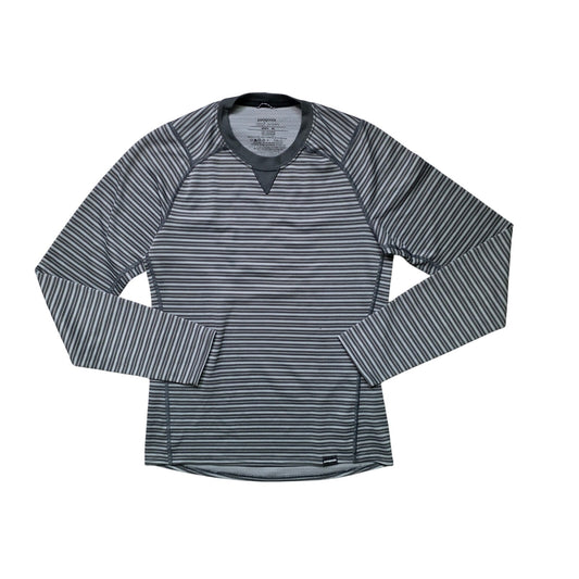 Patagonia Men’s XS Gray Striped Long Sleeve Shirt Athletic Breathable Wicking