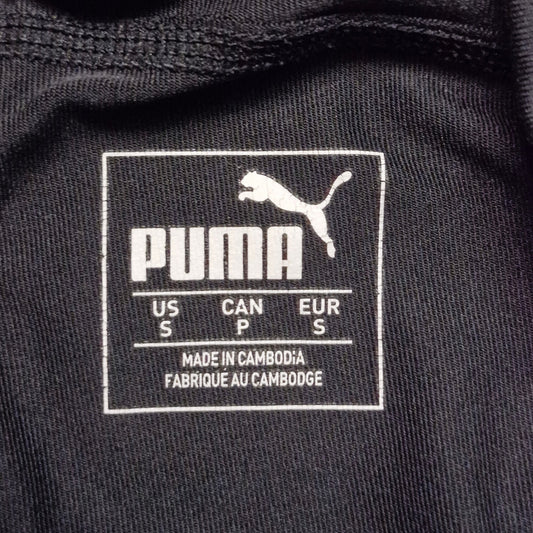 Puma Leggings Women’s Small Black with White Trim Athletic Yoga Tights