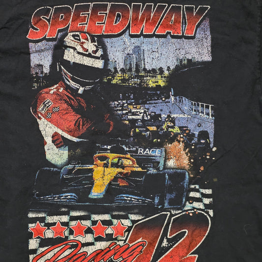 Vintage F1 Speedway Racing T-Shirt Men’s L Black Graphic Tee