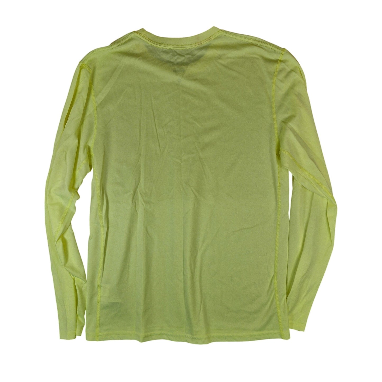 Nike Dri-Fit Running Mens Medium Neon Yellow Active Long Sleeve Tee 2014