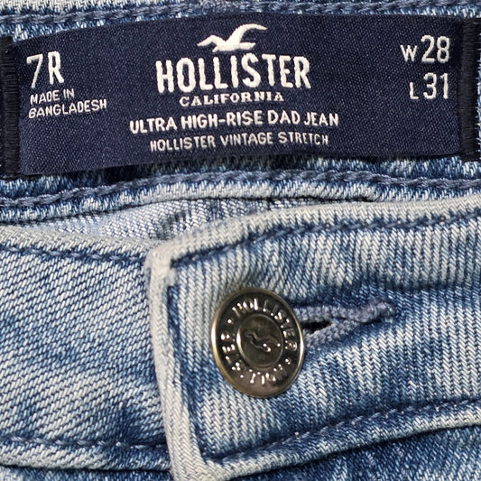 Hollister Ultra High Rise Dad Jeans Women’s 7R 28x31 Blue Denim Casual