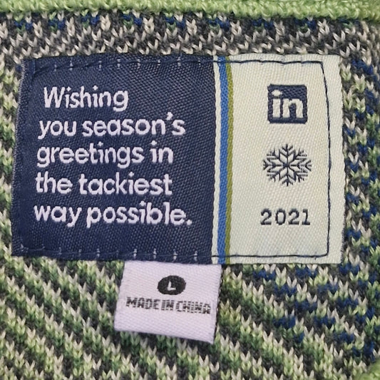 LinkedIn Ugly Christmas Sweater Men’s Small 2021 Holiday Office Party Rare