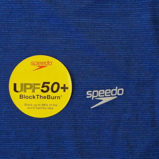Speedo Men’s UPF Short Sleeve Swim Tee Peacoat Medium Performance Rashguard