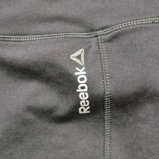 Reebok Fitted Capri Leggings Women’s Size Small Gray with Pink Trim
