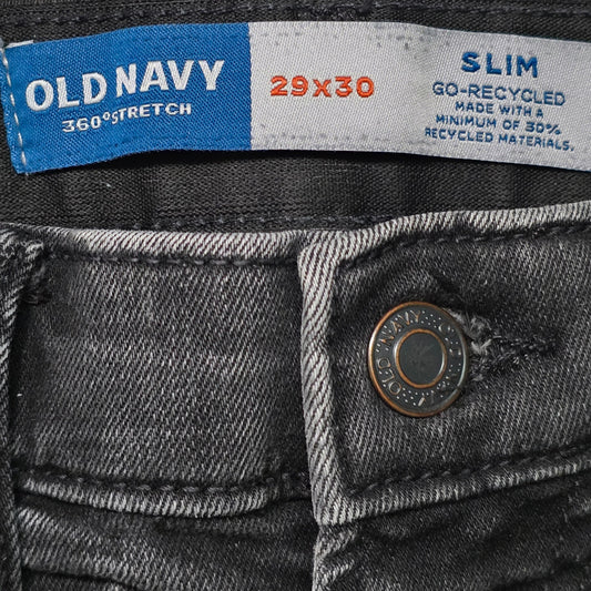 Old Navy Slim Jeans Men’s 29x30 Gray Denim Casual Stretch