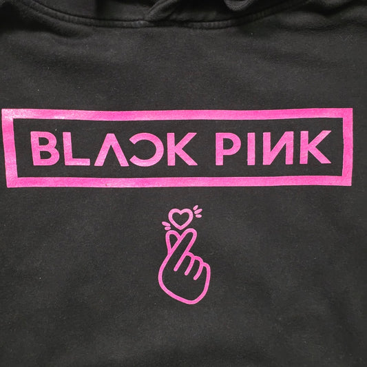 Blackpink Pullover Hoodie Women M Black Graphic K-Pop Member Name