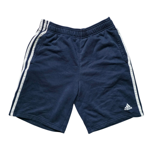 Adidas Boys Running Shorts L Blue Stretch Waist Pocket Drawstring