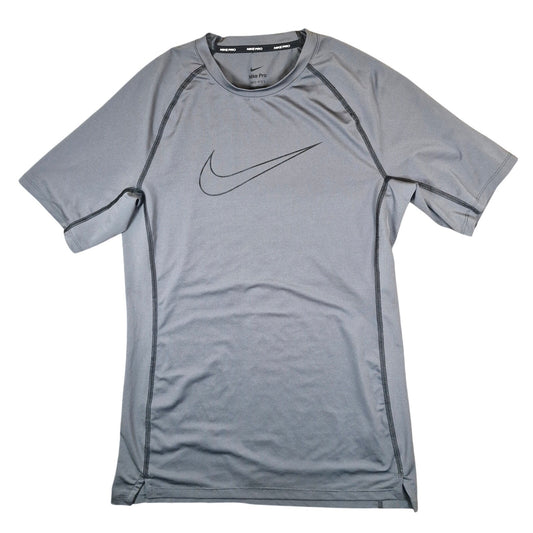 Nike Pro Dri-FIT Men's Slim Fit Short-Sleeve Top Grey Size Medium