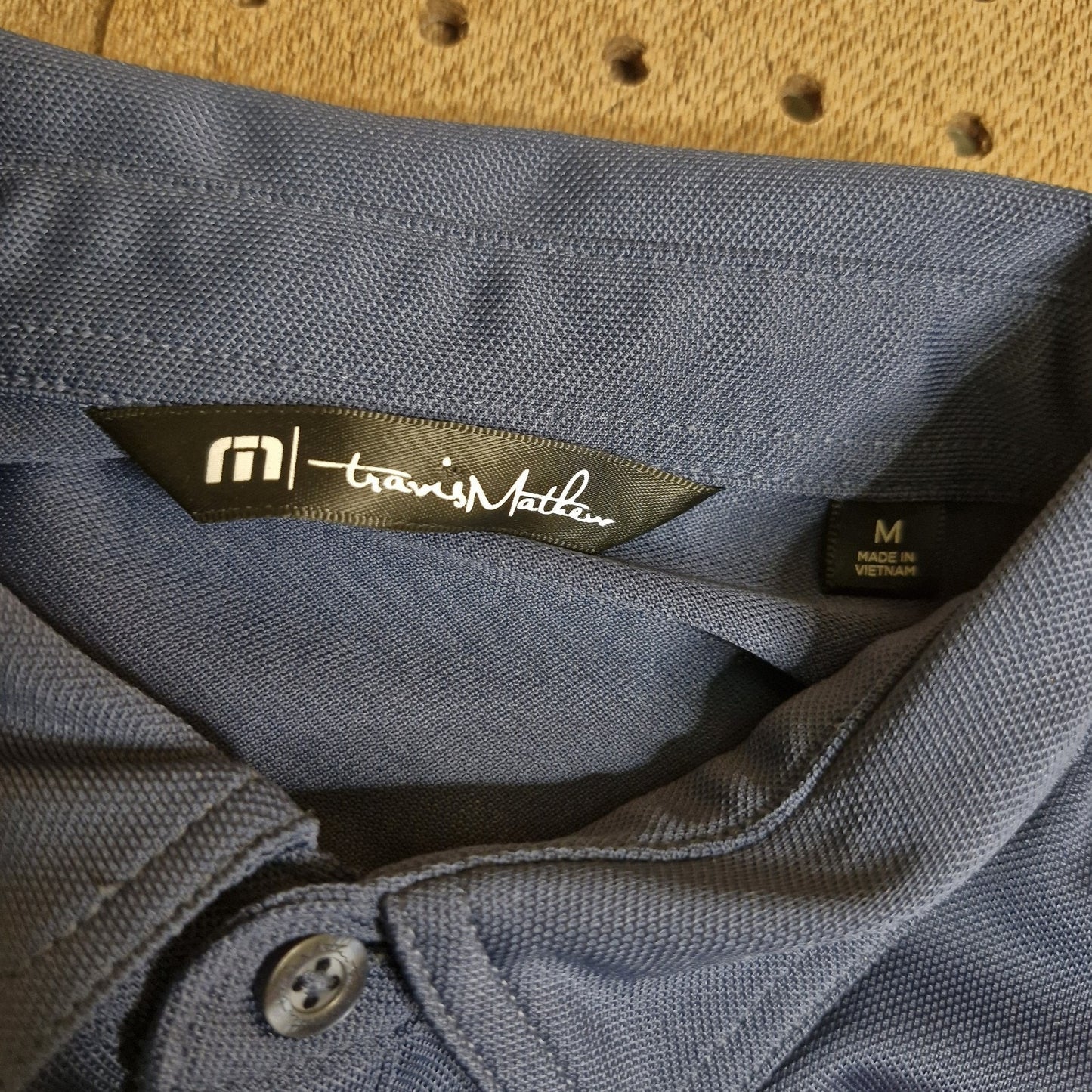 Travis Mathew Lake You A Lot Polo Shirt Mens M Blue Short Sleeve Golf Athletic