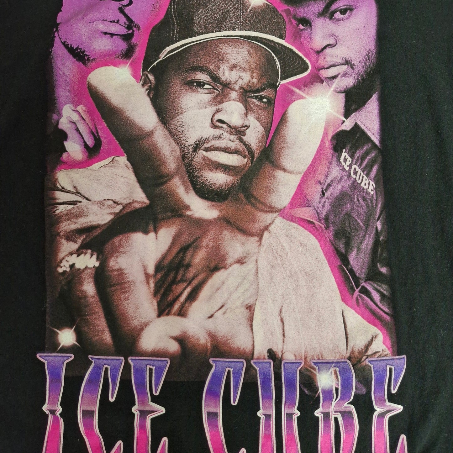 Ice Cube Graphic Rap Tee Vintage Look Streetwear Black Size 1XL