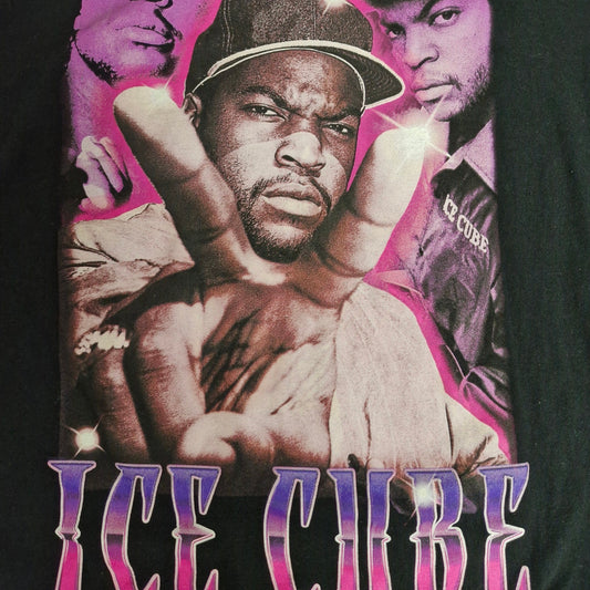 Ice Cube Graphic Rap Tee Vintage Look Streetwear Black Size 1XL