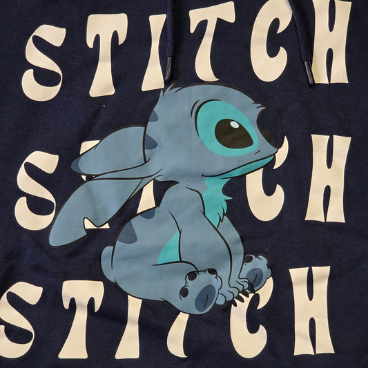 Disney Lilo & Stitch Hoodie Women’s S Navy Blue Pullover Sweatshirt Jumper