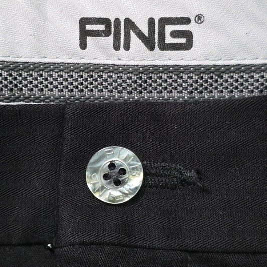 Ping Golf Performance Pants Men’s 36x32 Black Chino Cuffed Pleated