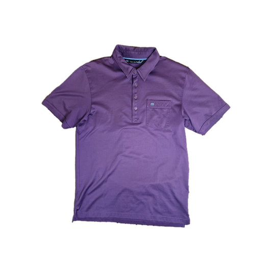 Travis Mathew Polo Shirt Mens Medium Purple Lightweight Cotton Blend Casual Golf