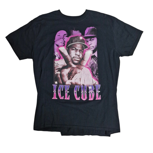 Ice Cube Graphic Rap Tee Vintage Look Streetwear Black Size 1XL