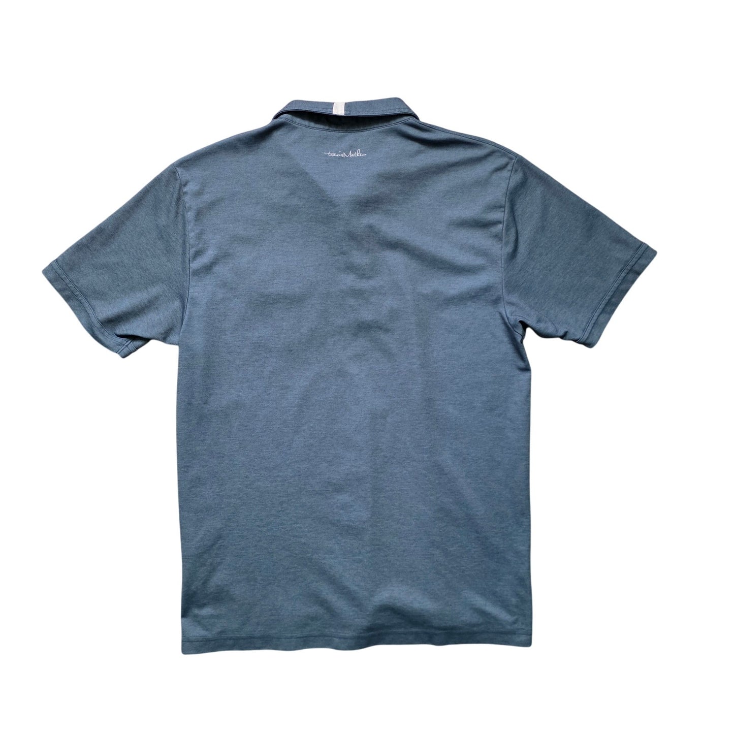 Travis Mathew Polo Shirt Men’s M Blue Gray Short Sleeve Pocket Casual Golf