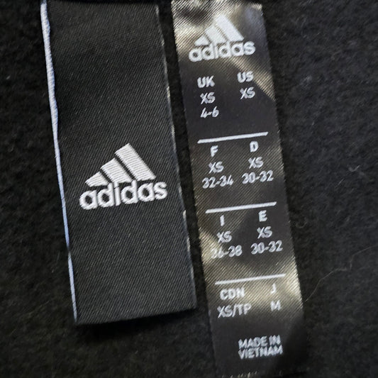 Adidas Pullover Sweatshirt Women’s XS Black White 3-Stripes Logo