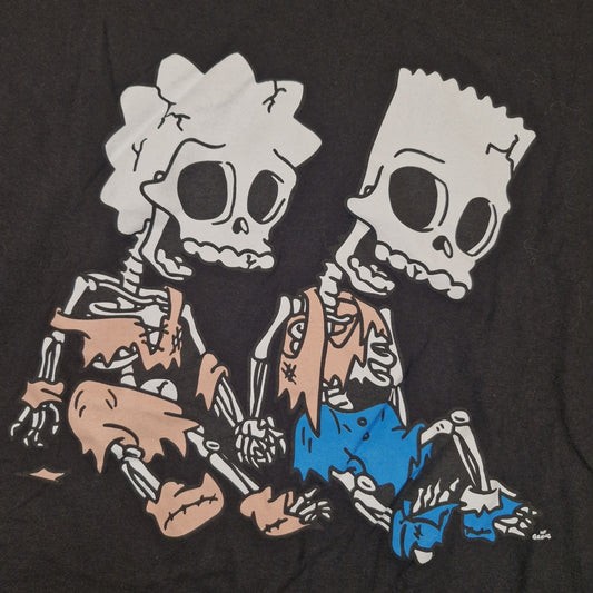 The Simpsons Bart Lisa Skeleton Skull Tree House Horror T-Shirt Size Large