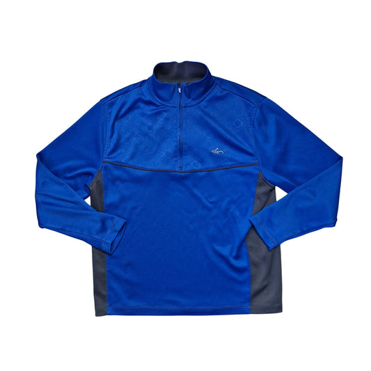 Greg Norman Long Sleeve Golf Shirt Men’s Medium Blue Stretch Performance