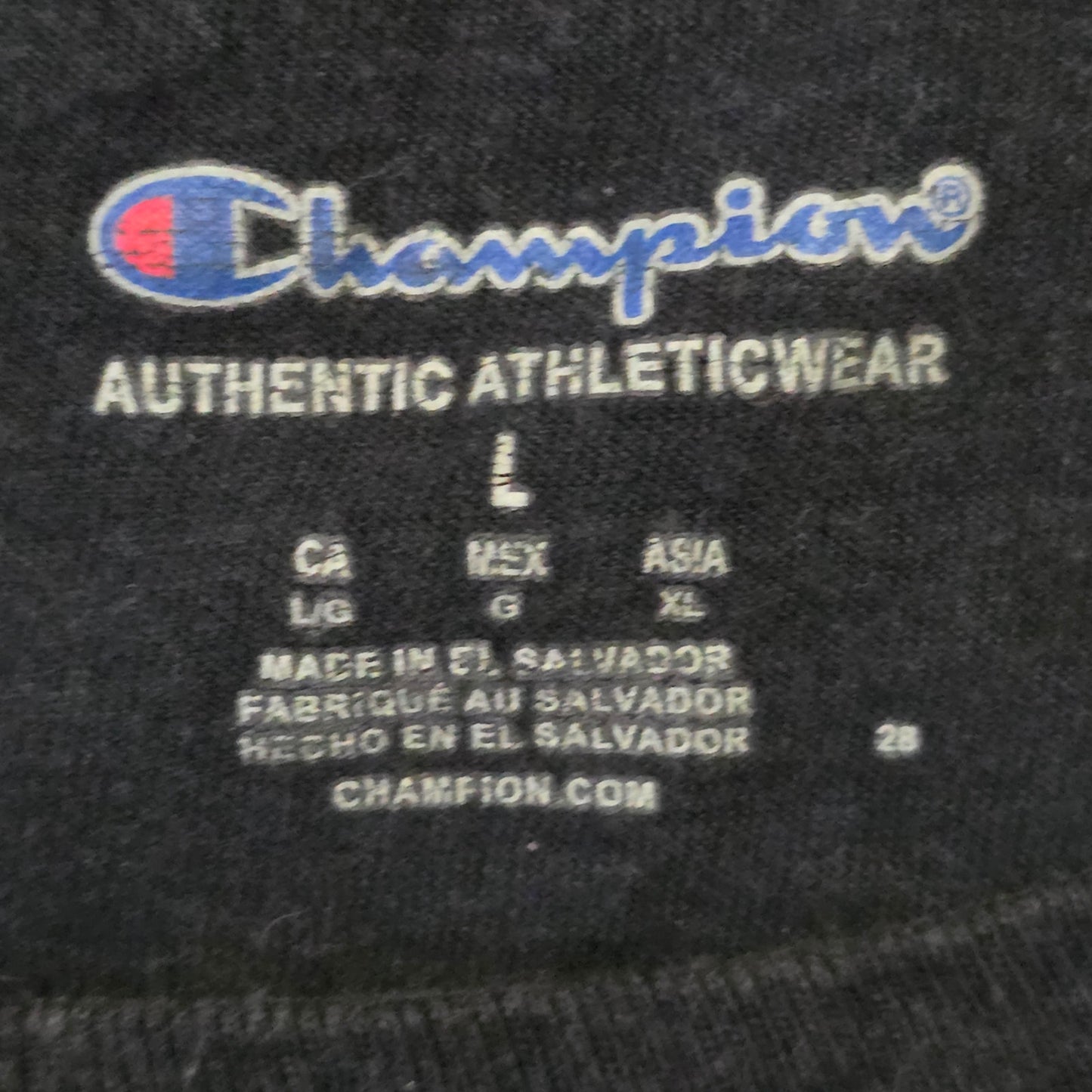 Champion Basic Authentic T-Shirt Men’s Large Black Crew Neck Athletic
