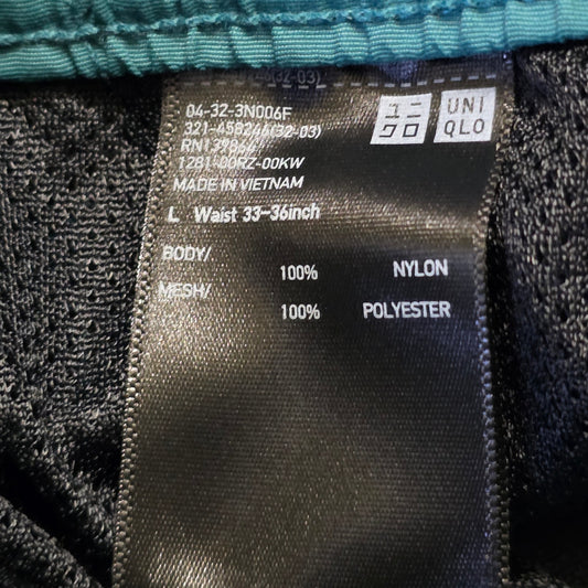 UNIQLO Swim Active Shorts Men’s L Blue Pull-On Mesh Lined