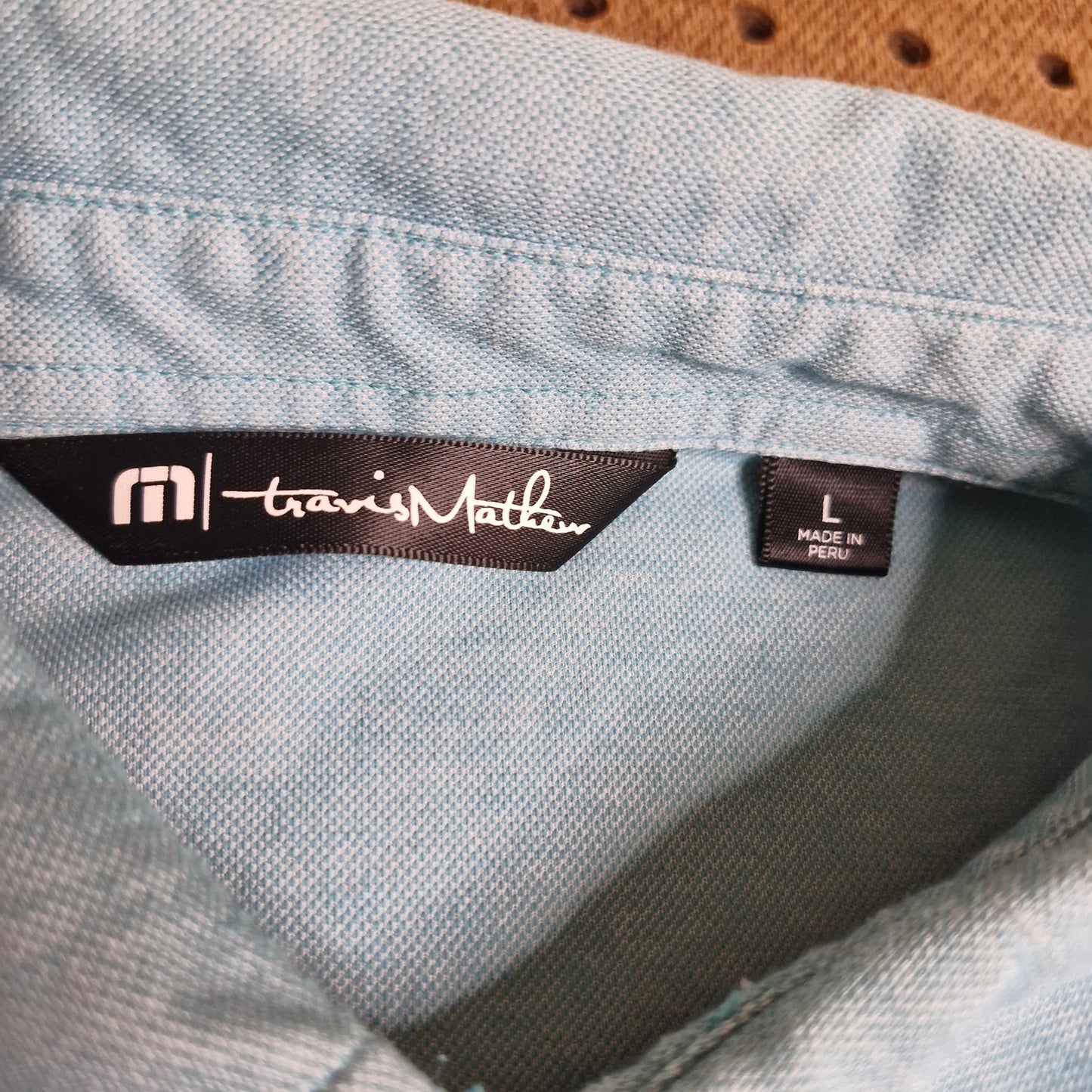 Travis Matthew Polo Shirt Adult Large Light Blue/teal Short Sleeve Golf Mens
