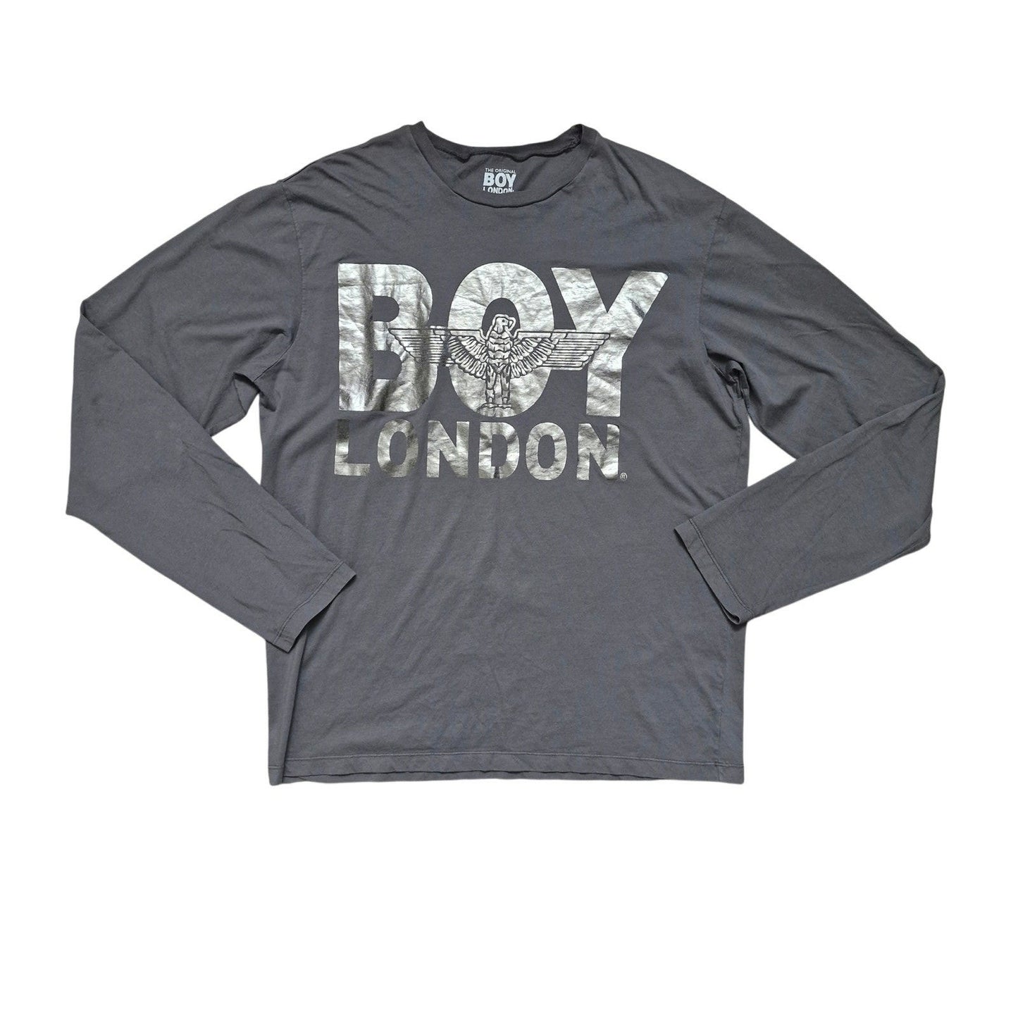 BOY LONDON Men’s Long Sleeve Shirt Size L Metallic Logo Graphic Streetwear