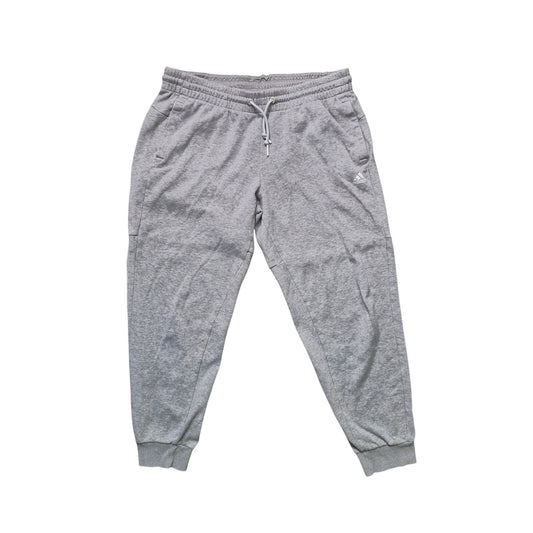 Adidas Gray Fleece Joggers Men’s Size Large 3 White Stripes Drawstring