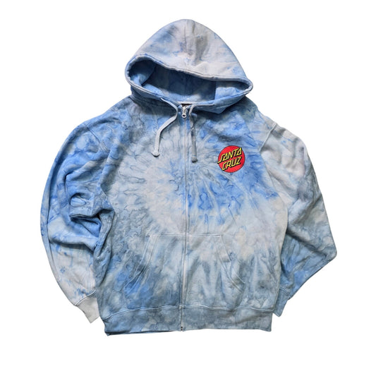 Santa Cruz Classic Dot Tie Dye Jacket Men L Blue Lagoon Full Zip