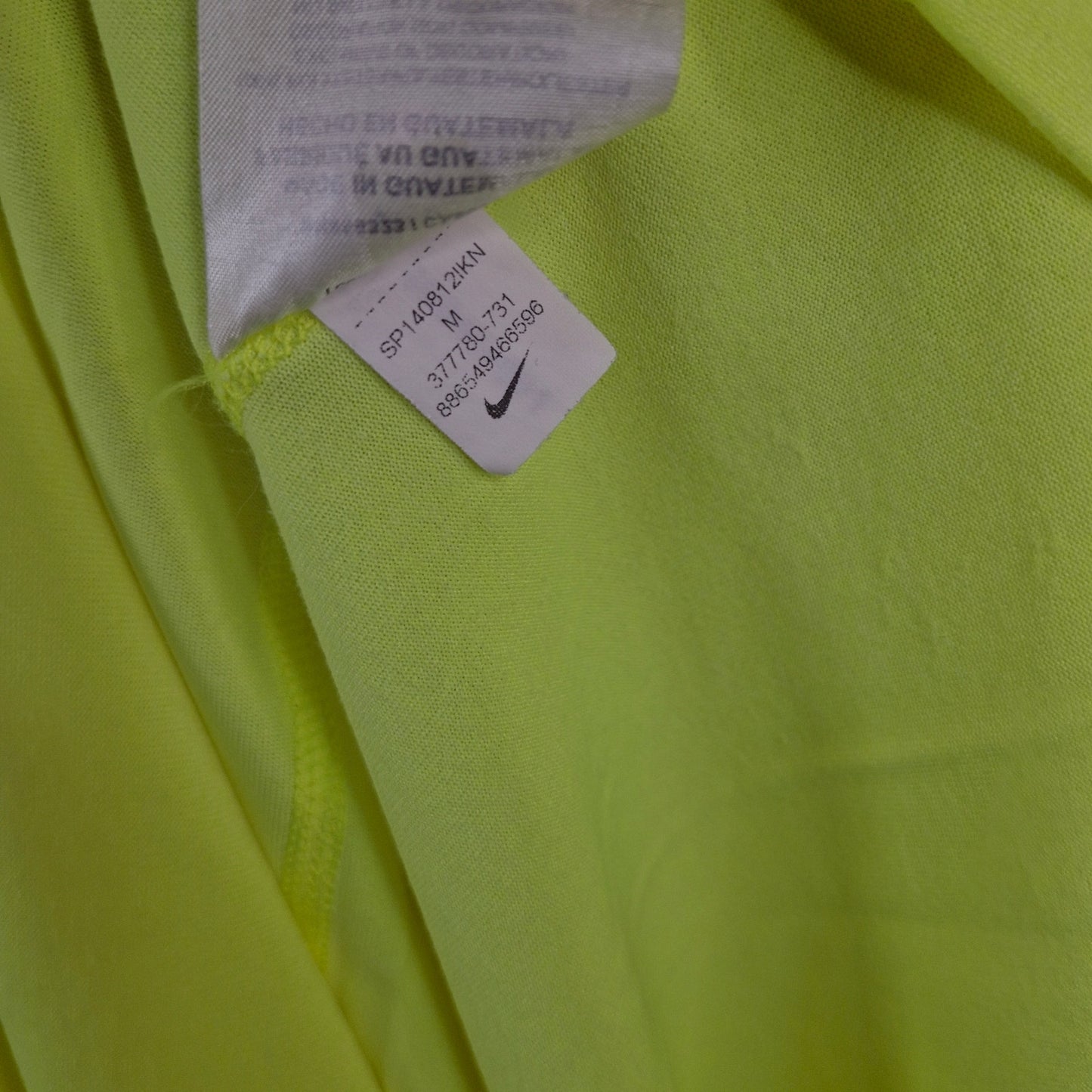Nike Dri-Fit Running Mens Medium Neon Yellow Active Long Sleeve Tee 2014