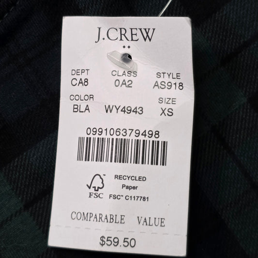 J Crew Blackwatch Plaid Everyday Leggings Women XS Full Length NWT