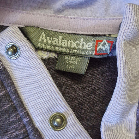 Avalanche Loma Snap Mock Neck Thumbhole Pullover Womens Large Blue/Purple