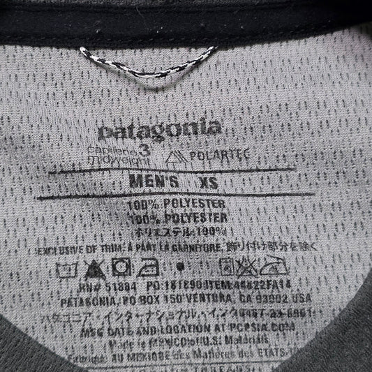 Patagonia Men’s XS Gray Striped Long Sleeve Shirt Athletic Breathable Wicking