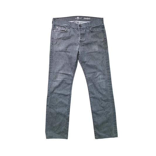 7 For All Mankind Straight Jeans Men’s 34 Gray Cotton Blend