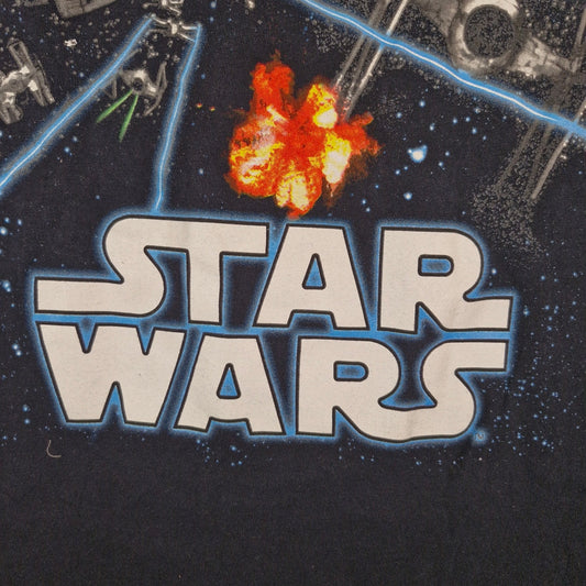 Star Wars Death Star T-Shirt Men’s Medium Black White SPOT Twinkle Graphic Tee