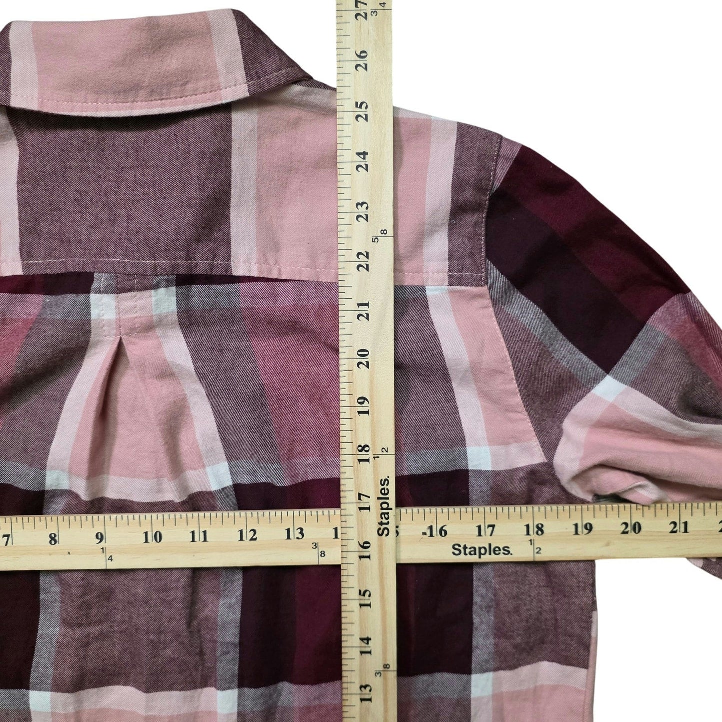 Tommy Hilfiger Women’s Pink Check Long Sleeve Button-Up Shirt Size S