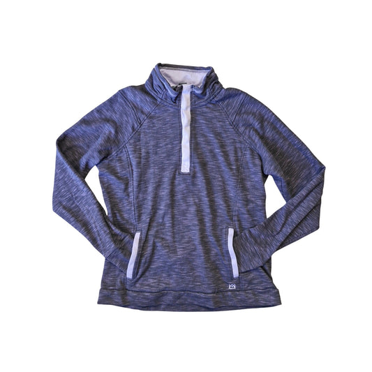 Avalanche Loma Snap Mock Neck Thumbhole Pullover Womens Large Blue/Purple