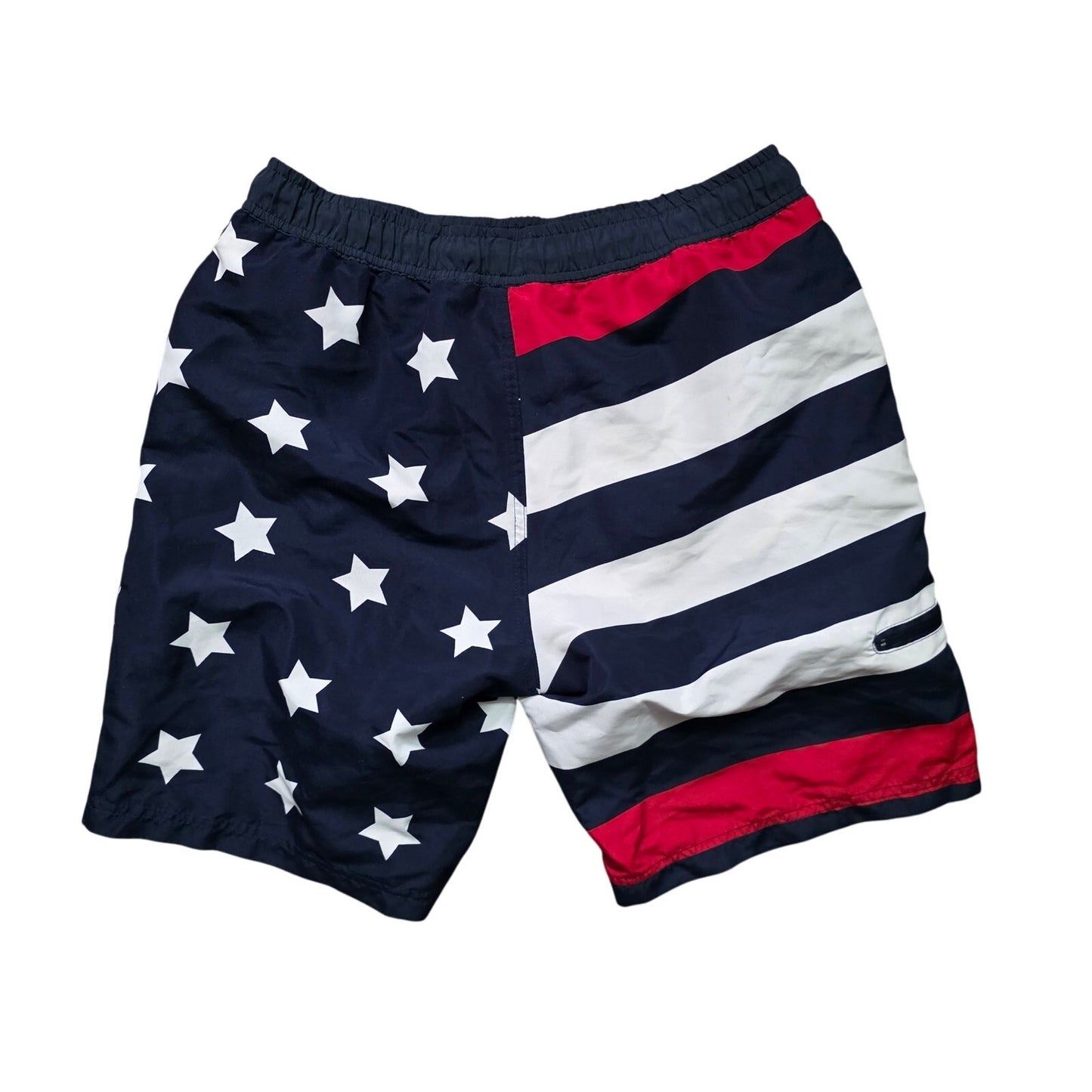 US Polo Assn Board Swim Shorts Men S Red White Blue Flag Stars USA