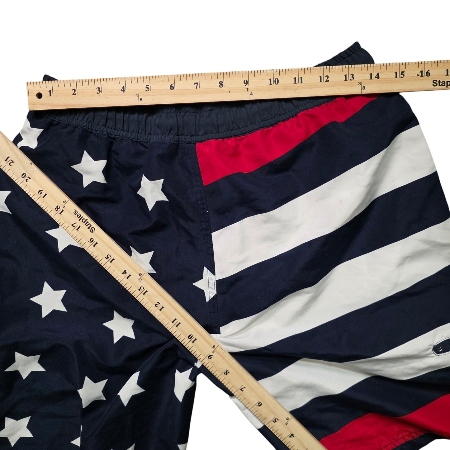 US Polo Assn Board Swim Shorts Men S Red White Blue Flag Stars USA