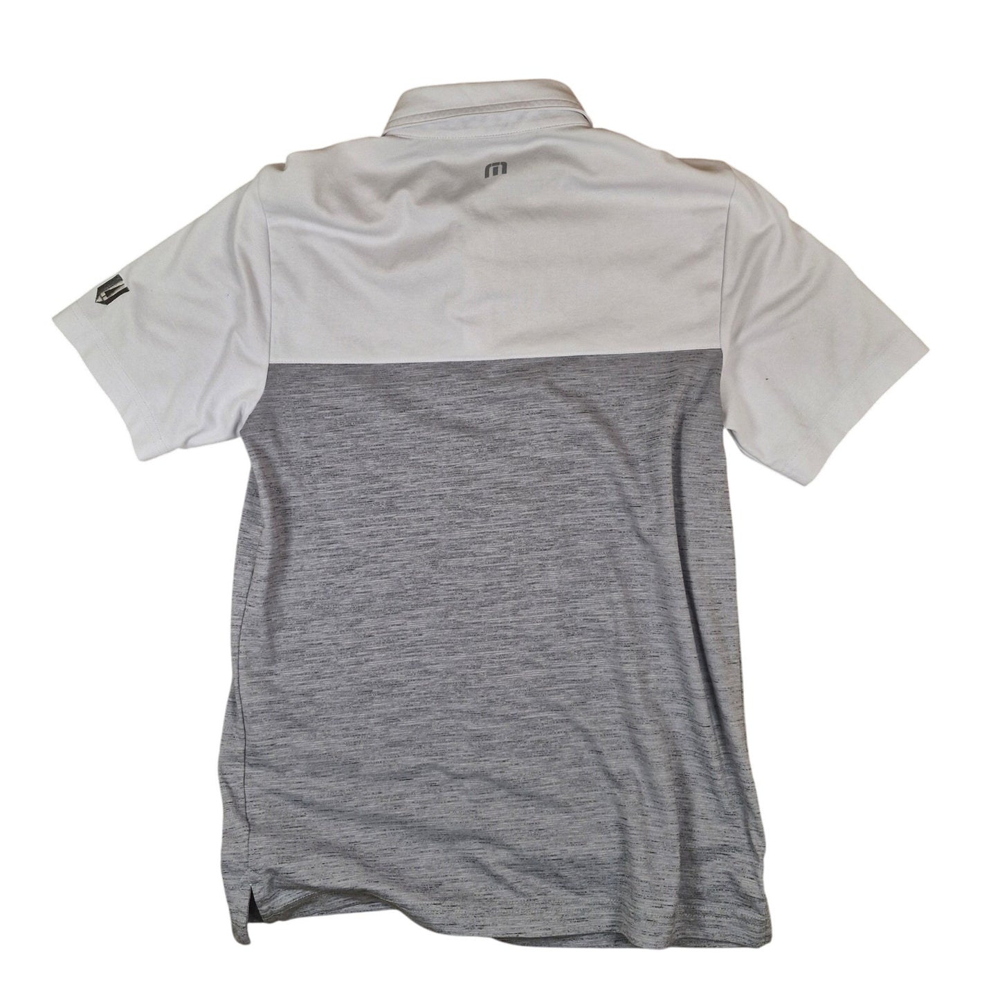 Travis Mathew Golf Polo Shirt Men’s Small White Grey Performance Stretch